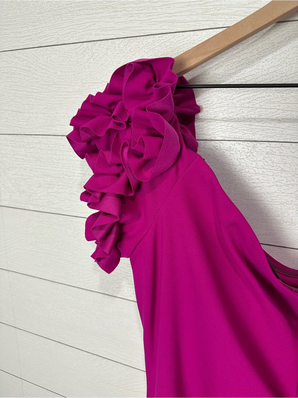 NWT Xscape Pink Ruffled Midi Dress 22W - Picture 6 of 14